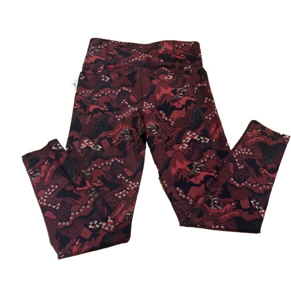 Sweaty Betty Zero Gravity 7/8 Run Leggings Red Japanese Landscape Print Sz S NWT - Picture 7 of 9